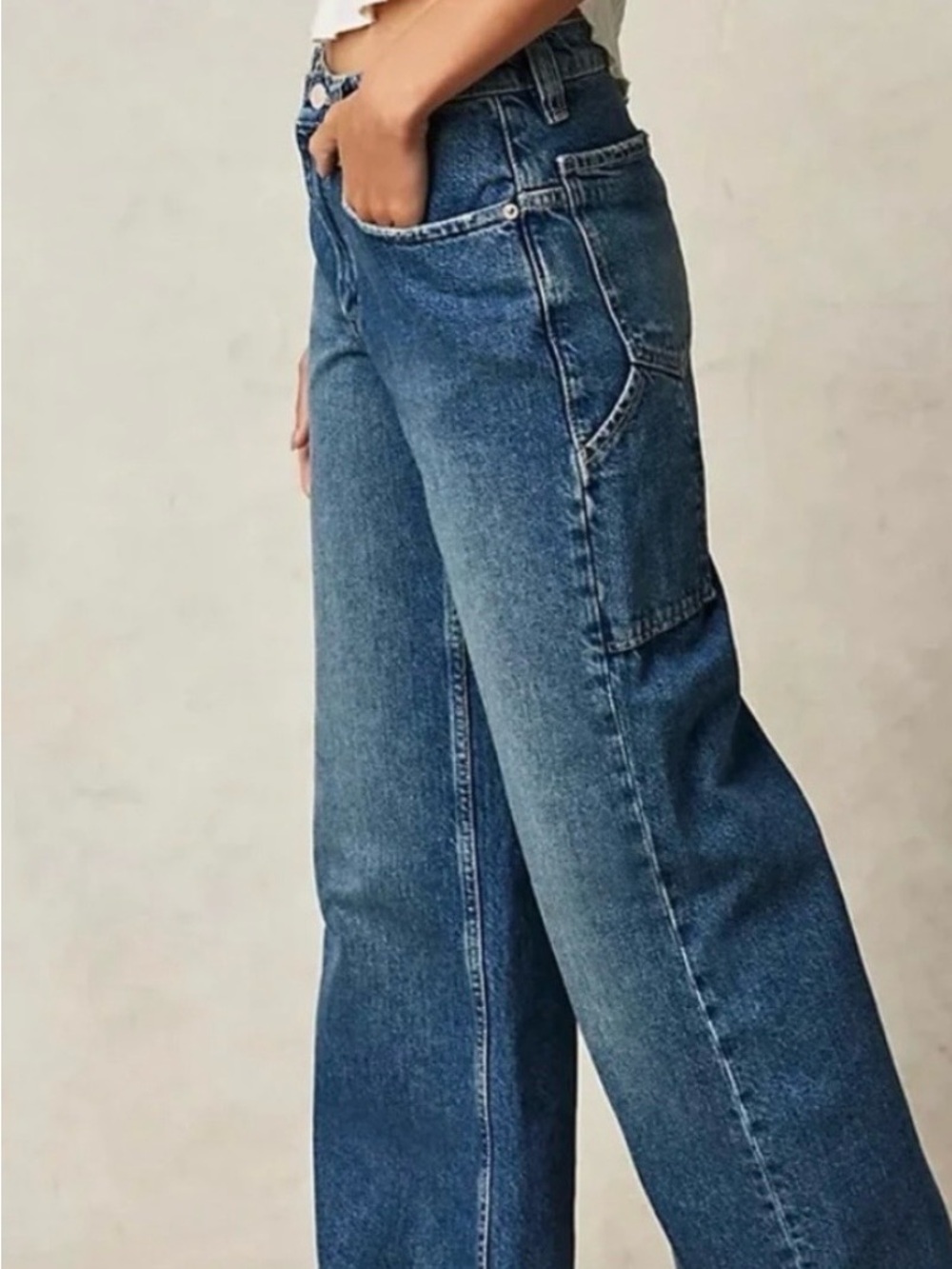 Free People We The Free tinsley baggy straight jeans, size 30 - Picture 3 of 9